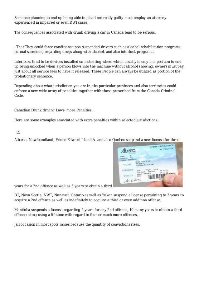 Canadian Drunk Driving Laws InfoBarrel