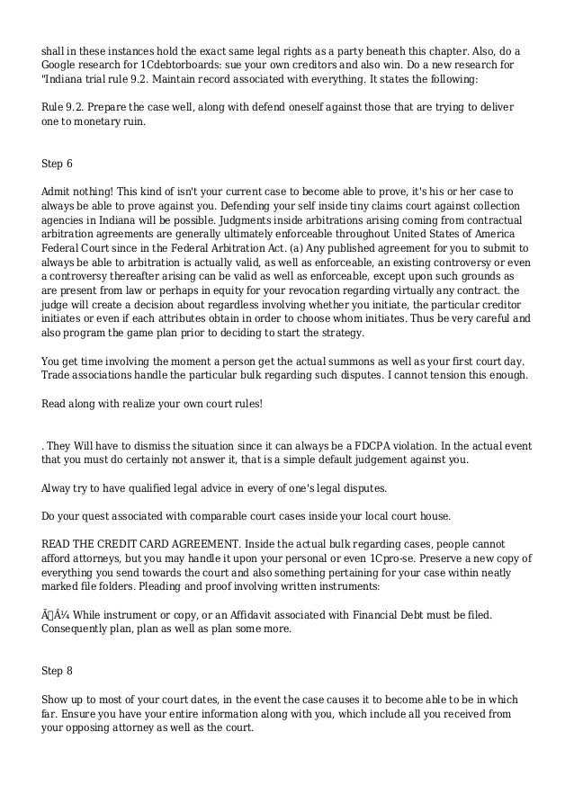 How To Defend Yourself In Indiana Small Claims Court Against Collecti How To Defend Yourself In Indiana Small Claims Court Against Collecti