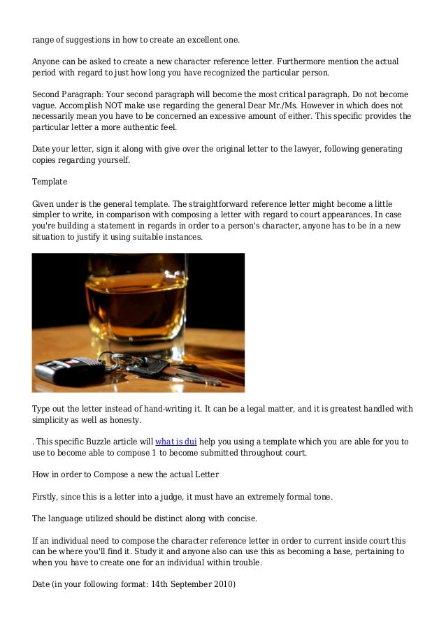 Personal Character Reference Letter Template For Court