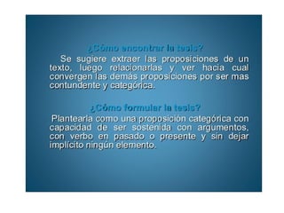 ¿cómo encontrar la tesis?