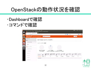 OpenStackの状態を
確認する方法
32
 