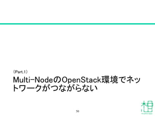 トラブルシューティング編
• 私が構築時にはまったところ
50
 