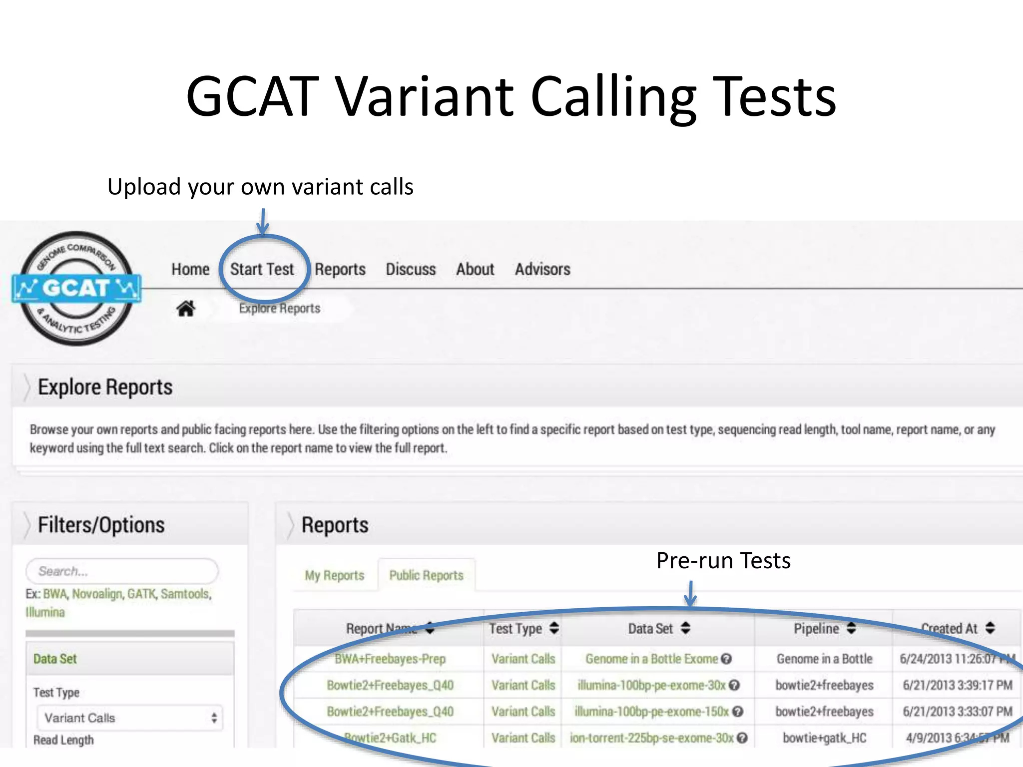 GCAT Variant Calling Tests
Pre-run Tests
Upload your own variant calls
 