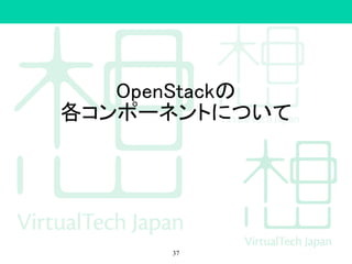 OpenStackの
各コンポーネントについて
37
 