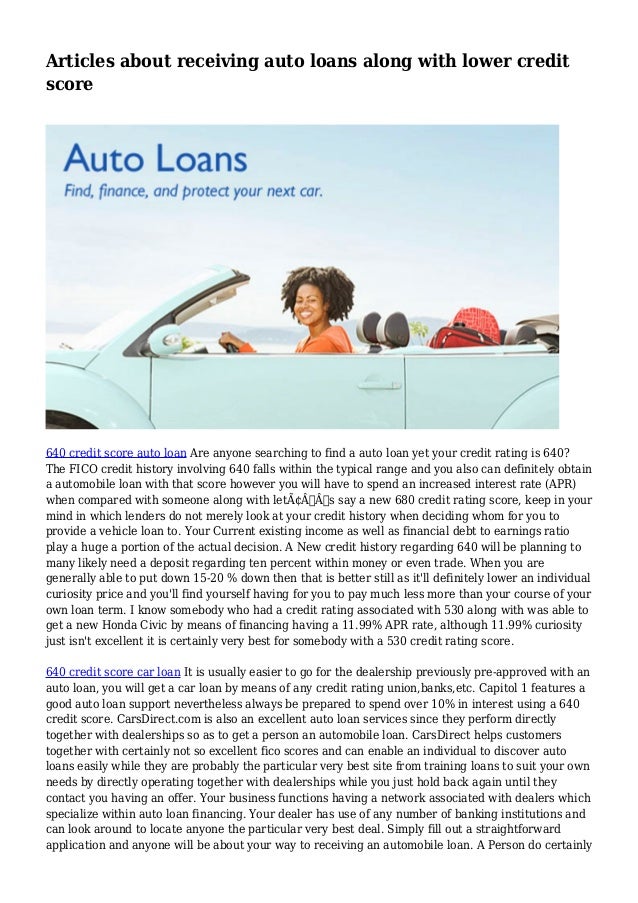 can i get a car loan with a 640 credit score