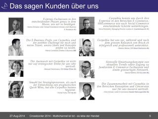 Das sagen Kunden über uns 
27-Aug-2014 Crossborder 2014 - Multichannel ist tot - es lebe der Handel 5 
 