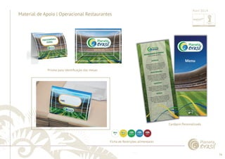 56 
......................................................................................................................................................................................................................................................... 
Material de Apoio | Operacional Restaurantes 
Cardápio Personalizado 
Ficha de Restrições alimentares 
................................................................................................................................................................................................................................................................................................. 
Abril 2014 
Prisma para identifi cação das mesas 
 
