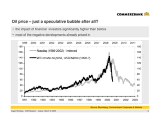 Oil price – just a speculative bubble after all?
 • the impact of financial investors significantly higher than before
 • ...