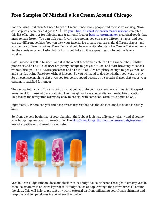 Free Samples Of Mitchell's Ice Cream Around Chicago