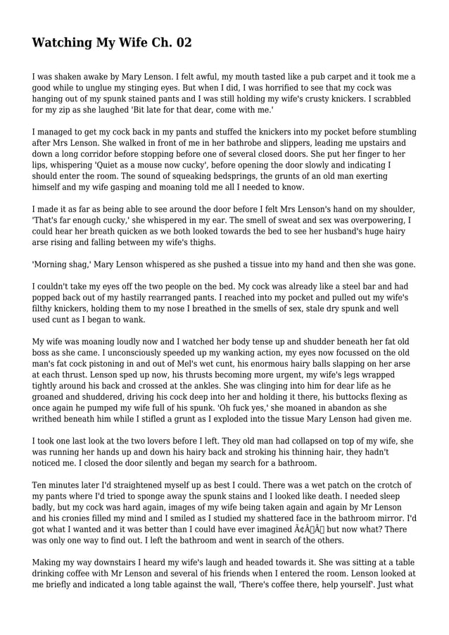 Watching My Wife Ch. 02 | PDF | Obscenity and Profanity | Sensitive Topics