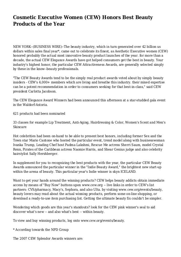 Cosmetic Executive Women (CEW) Honors Best Beauty Products White CEW Beauty Awards Winners | Nordstrom