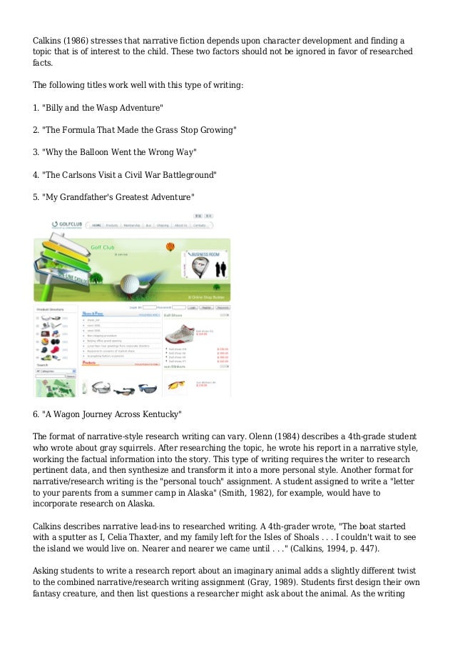 Narrative style report writing
