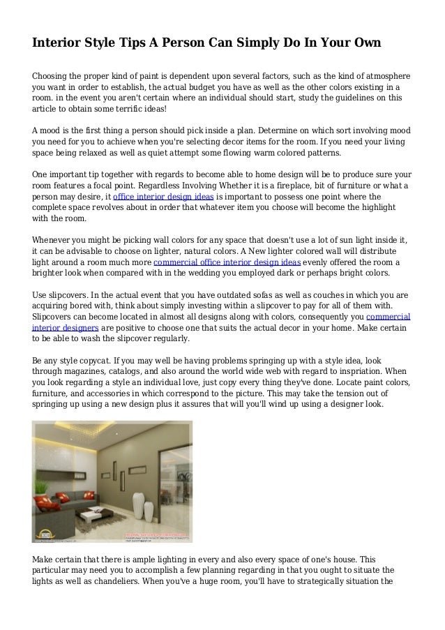 interior style tips a person can simply do in your own