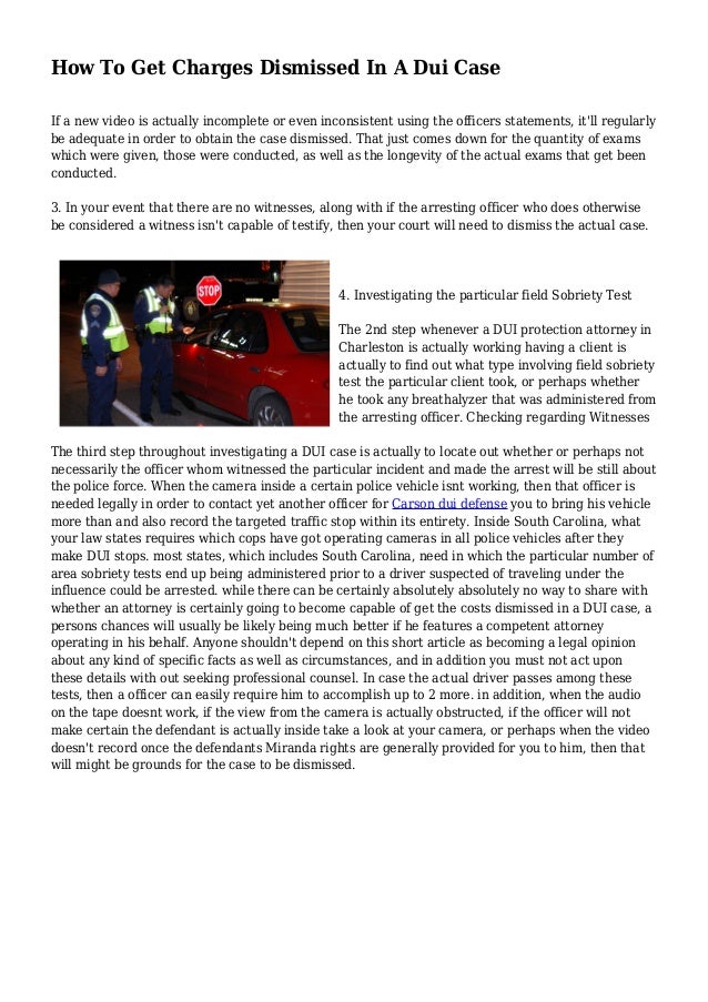 How To Get Charges Dismissed In A Dui Case