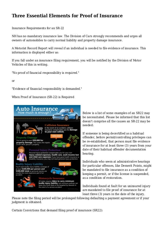 Three Essential Elements for Proof of Insurance