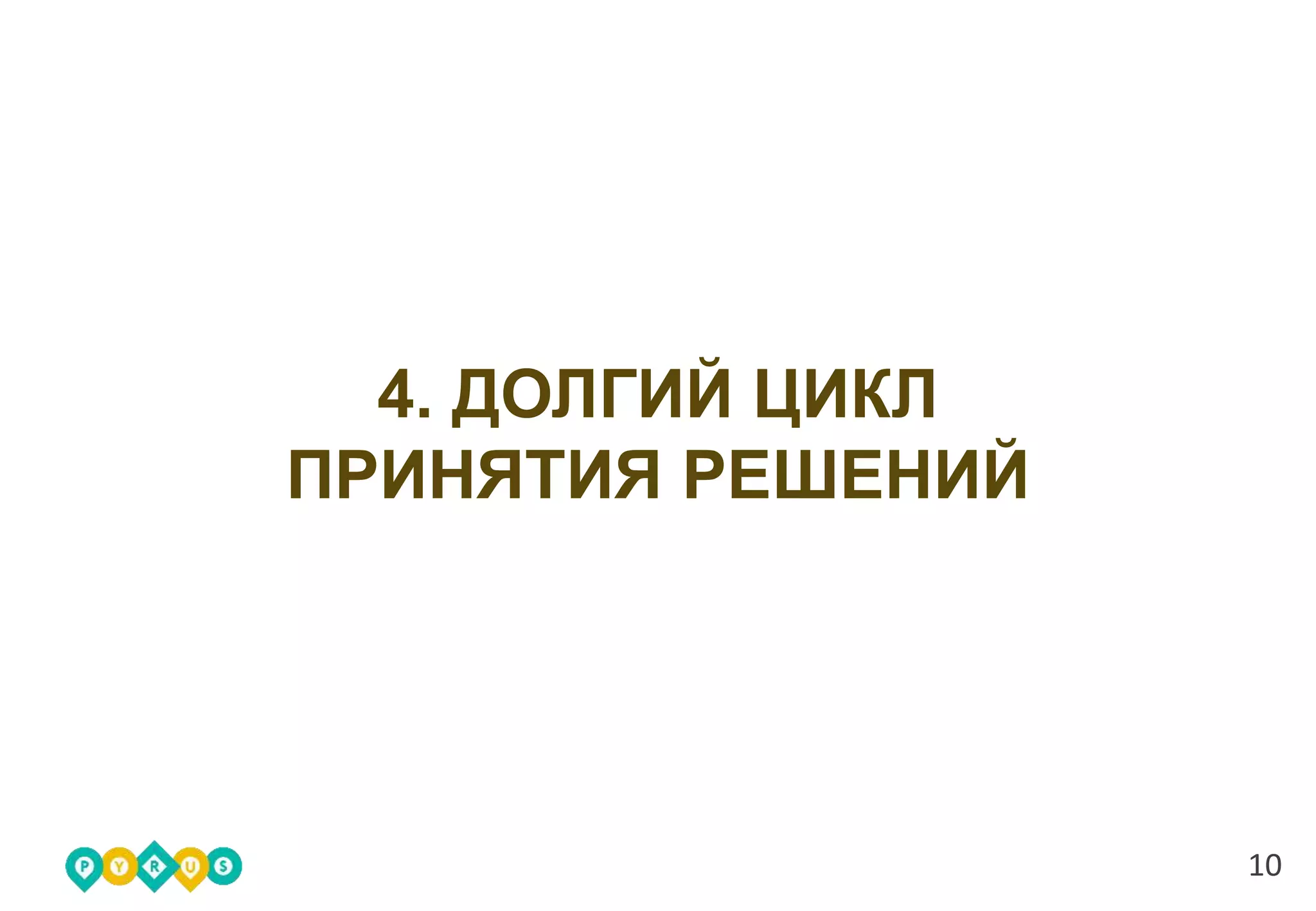 10
4. ДОЛГИЙ ЦИКЛ
ПРИНЯТИЯ РЕШЕНИЙ