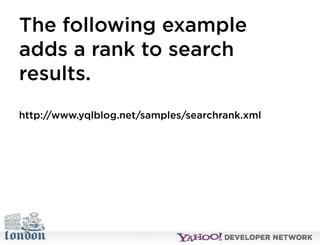 Open Hack London - Introduction to YQL