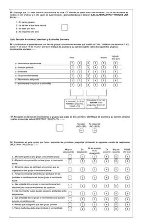 Cuestionario encuesta COES, primera parte