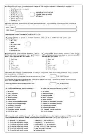 Cuestionario encuesta COES, primera parte