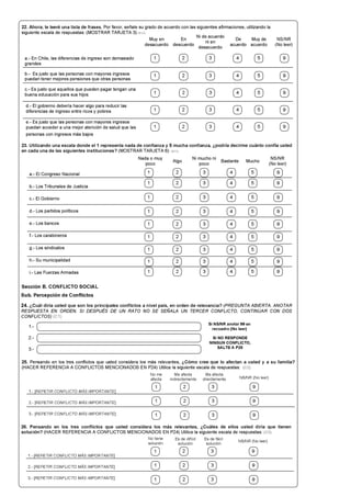 Cuestionario encuesta COES, primera parte