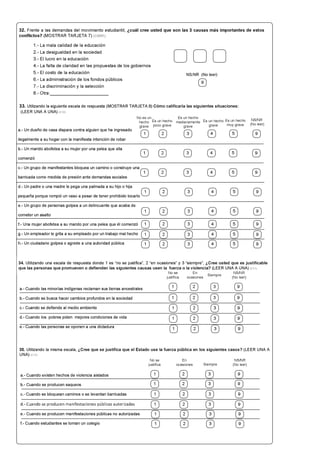 Cuestionario encuesta COES, primera parte