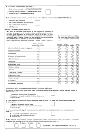 Cuestionario encuesta COES, primera parte