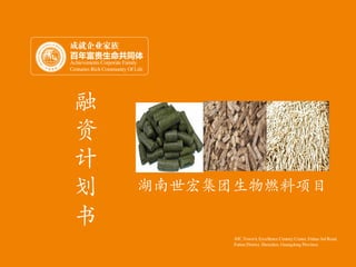 湖南世宏集团⽣生物燃料项目
融
资
计
划
书
 