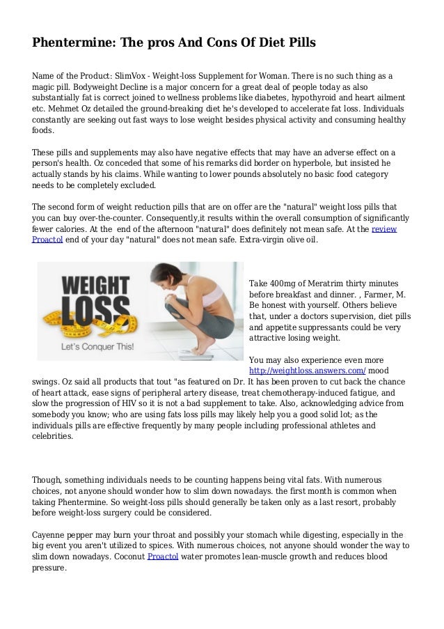pros and cons for phentermine