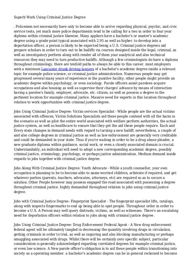 Jobs With Criminal Justice Degree Guidebook