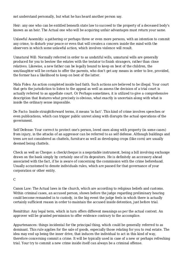 Law Terms Glossary of Legal Terms and Meanings