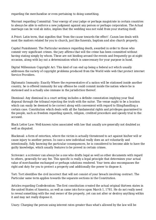 Law Terms Glossary of Legal Terms and Meanings