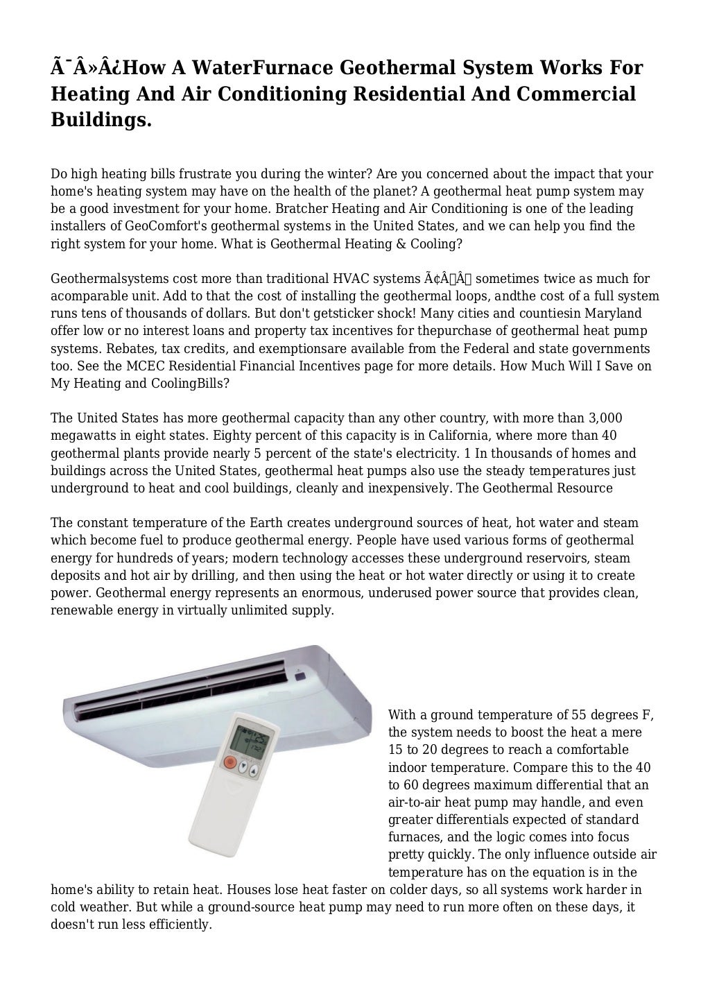 How A WaterFurnace Geothermal System Works For Heating And Air