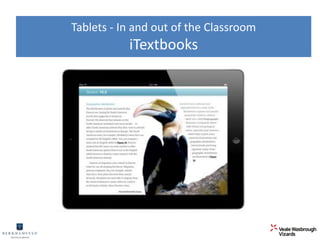 Tablets - In and out of the Classroom 
iTextbooks 
 