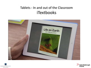 Tablets - In and out of the Classroom 
iTextbooks 
 