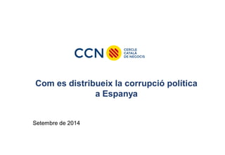 Com es distribueix la corrupció política a Espanya 
Setembre de 2014  