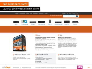Sie ereinnernsich? 
Zuerst: Eine Webseite mit allem 
Donnerstag, 18. September 2014 copyright talkabout consulting (alle Rechte vorbehalten) 141 
 