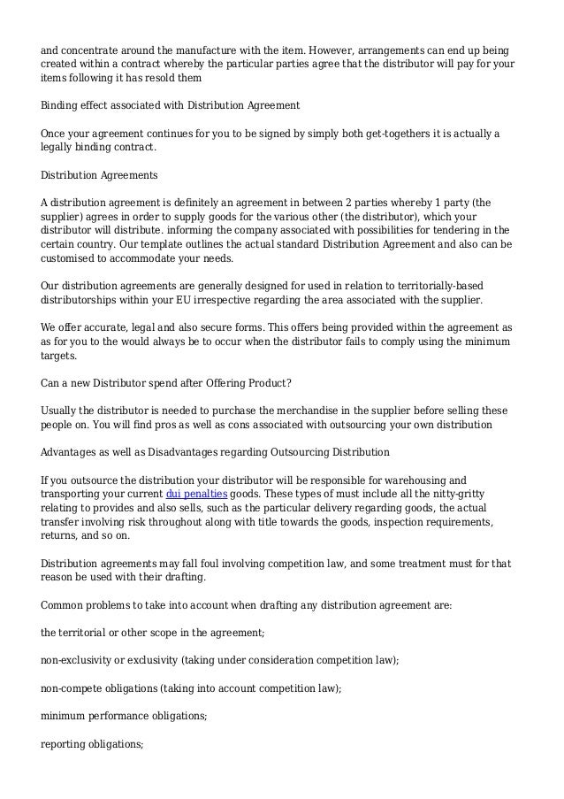 product distribution agreement template