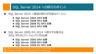 115
FSMT で移行のセットアップ
次へ
移行元サーバー
を追加。
移行元の共有を
停止するか指定
共有フォルダーごとに
新しい共有名やフォ
ルダーのパスを確
認、変更
 