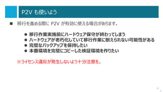 Windows Server 2003 サポート終了対策の進め方
27
次へ
 