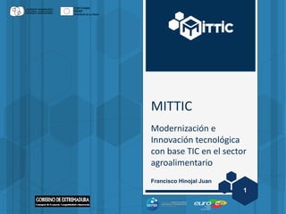 Francisco Hinojal Juan
1
MITTIC
Modernización e
Innovación tecnológica
con base TIC en el sector
agroalimentario
 