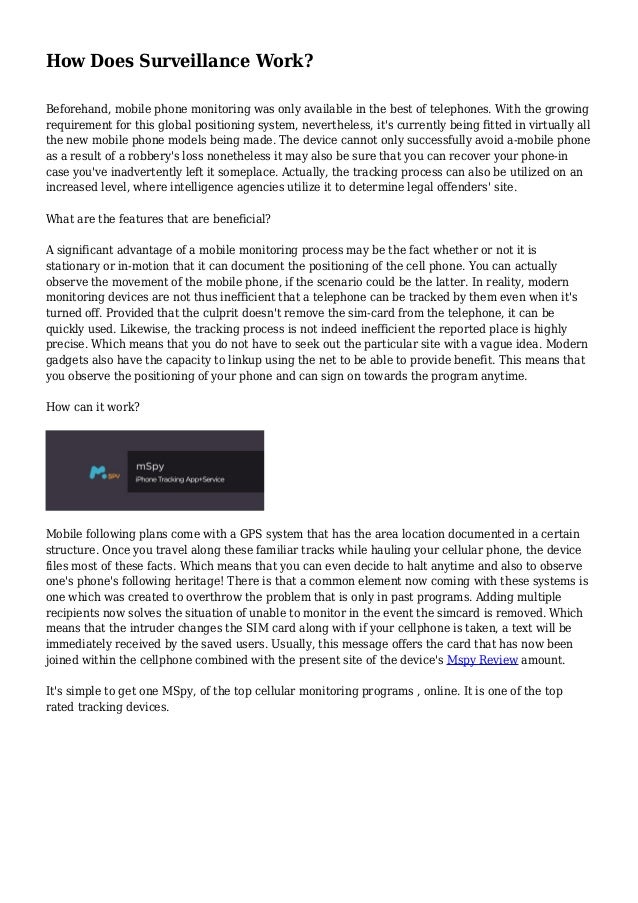 How Does Surveillance Work?