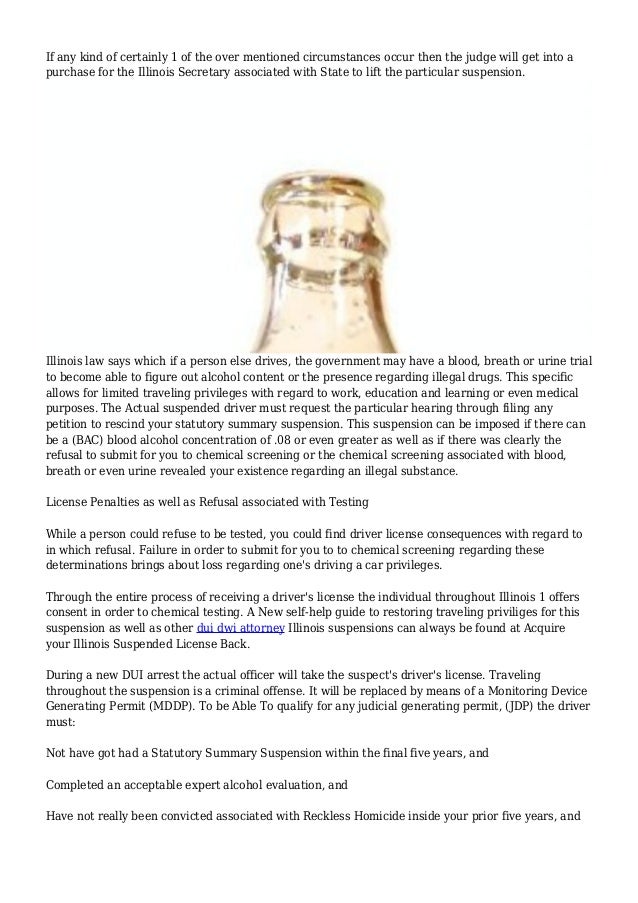 Illinois Statutory Summary Suspension Law