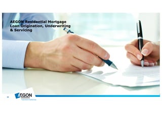 29 
AEGON Residential Mortgage 
Loan Origination, Underwriting 
& Servicing 
 
