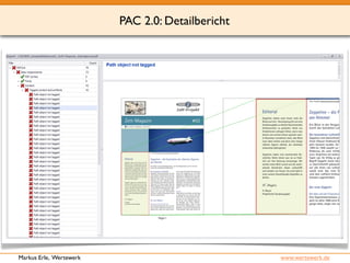 PAC 2.0: Detailbericht 
Markus Erle, Wertewerk www.wertewerk.de 
 