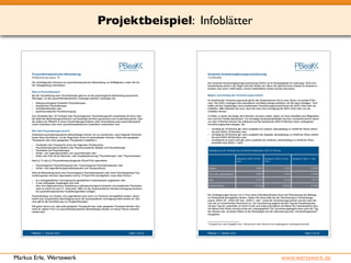 Projektbeispiel: Infoblätter 
Markus Erle, Wertewerk www.wertewerk.de 
 