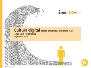 Cultura digital en las empresas del siglo XXI 
José Luis Rodríguez 
Septiembre 2014 
Imagen: Mark Smiciklas 
 