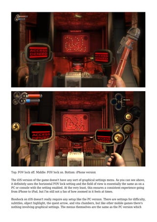 A Look At Bioshock For Ios And How It Compares To Its Pc Counterpart A Look At Bioshock For Ios And How It Compares To Its Pc Counterpart