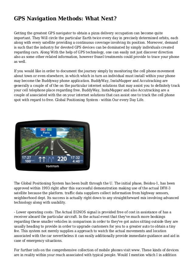 GPS Navigation Methods What Next?