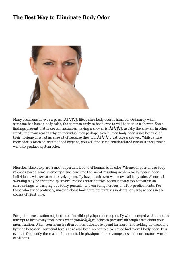 The Best Way to Eliminate Body Odor