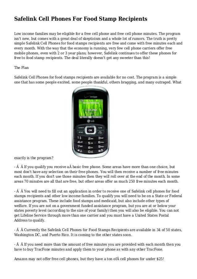Phones For Food Stamp Recipients Phones For Food Stamp Recipients